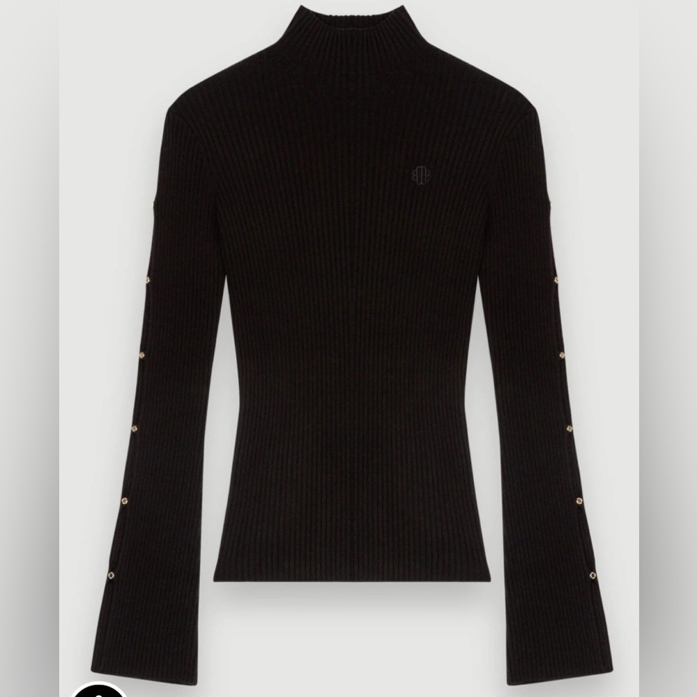 Maje open work sleeve sweater!